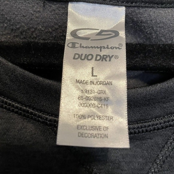 Champion Omni-Heat Midweight Baselayer Crew Duo Dry Dark Gray Size L Thumb Holes - Picture 3 of 10